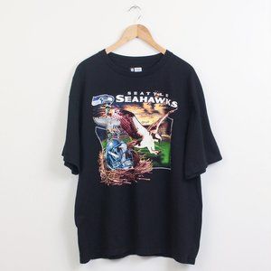 Seattle Seahawks Shirt Mens 2XL Black NFL Tee